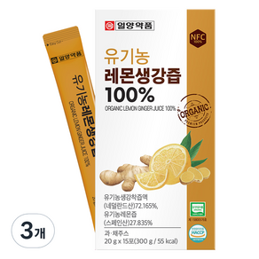 일양약품 유기농 레몬생강즙 100%, 300g, 3개