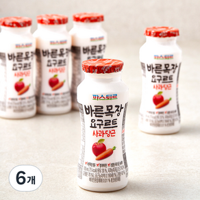 파스퇴르 바른목장 사과당근 요구르트, 100ml, 5개입, 6개