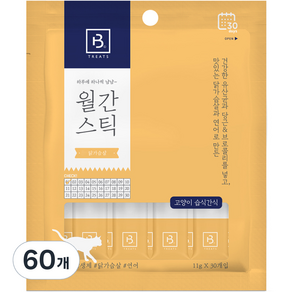 브리더랩 하루에 하나씩 월간스틱 고양이 간식, 닭가슴살, 60개, 11g