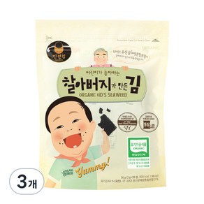 만전김 유기가공식품 인증 할아버지가 만든 김, 56g, 3개