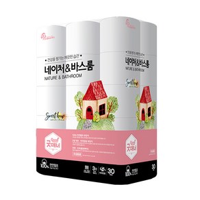 굿매너 네이처 앤 바스룸 천연펄프 3겹 고급 롤화장지