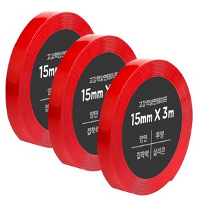 다다 고강력 양면테이프 15mm x 3m, 3개