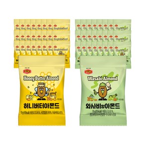 머거본 허니버터 아몬드 10g x 25p + 와사비맛 아몬드 10g x 25p, 500g, 1세트