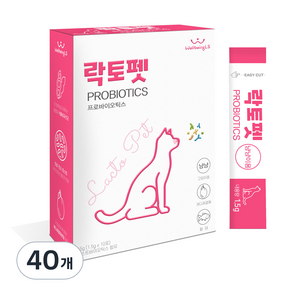 락토펫 고양이 영양제 스틱형, 장건강/유산균, 1.5g, 40개