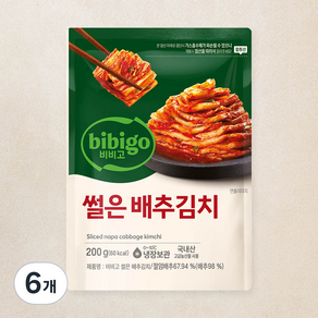 비비고 썰은 배추김치, 200g, 6개