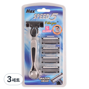 드위트리 MAX SPEED 5단 일회용 면도기 + 면도날 5p 세트 블랙, 3세트