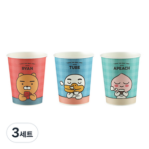 카카오프렌즈 라이언카페 종이컵 라이언 285ml x 50p + 어피치 285ml x 25p + 튜브 285ml x 25p 세트, 100개입, 3세트