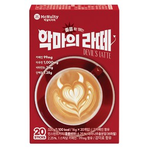 맥널티커피 졸음 확 깨는 악마의 라떼, 1개, 20개입, 16g