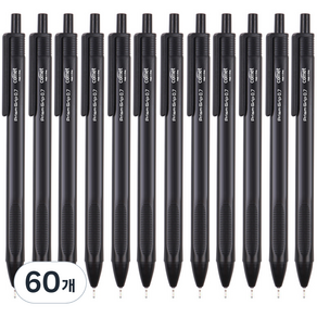 코멧 삼각 그립 중성 젤 펜 0.7mm, 블랙, 60개