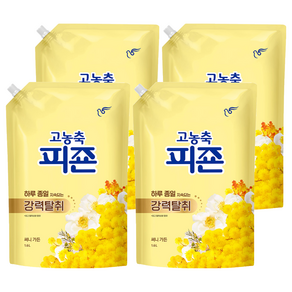 피죤 고농축 강력탈취 오리지널 섬유유연제 써니가든 리필, 1.6L, 4개