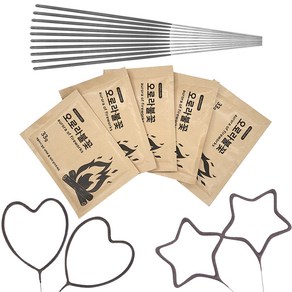 캠핑 오로라 가루 5개 + 하트별나라 스파클라 불꽃놀이 폭죽세트, 1세트