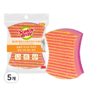 3M 스카치브라이트 올인원 망사 제로 스크래치 수세미, 1개입, 5개