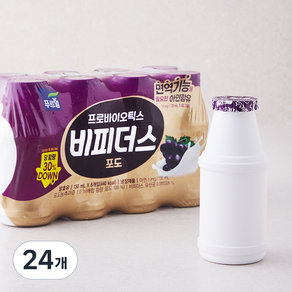 푸르밀 프로바이오틱스 비피더스 포도 요구르트, 130ml, 24개