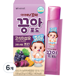 아이배냇 꼬마 끙아젤리 포도, 6개, 포도맛, 100g