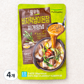 풀무원 바지락냉이 된장찌개양념, 130g, 4개