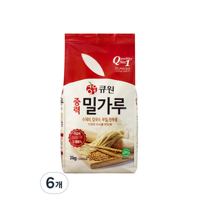 큐원 중력 밀가루, 3kg, 6개