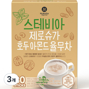 맥널티커피 스테비아 제로슈가 호두 아몬드 율무차, 3개, 30개입, 15g