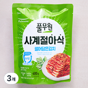 풀무원 사계절 아삭 맛김치, 400g, 3개