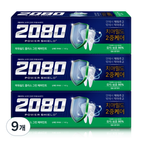 2080파워쉴드플러스그린페퍼민트, 9개, 140g