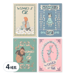 모노라이크 도로시 스토리 미니 노트 4종 세트, 혼합 색상, 4세트