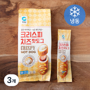 청정원 크리스피치즈 핫도그 5개입 (냉동), 375g, 3개