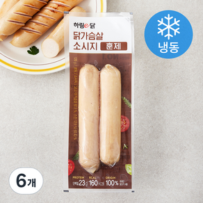 하림e닭 닭가슴살 소시지 훈제 (냉동), 120g, 6개