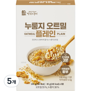 맛있는풍경 누룽지 오트밀 플레인 5개입, 200g, 5개