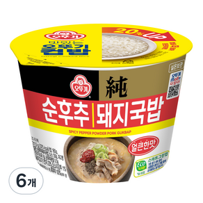 오뚜기 컵밥 얼큰 순후추 돼지국밥, 6개, 311.5g