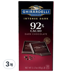 기라델리 인텐스다크 카카오 92%, 90g, 3개