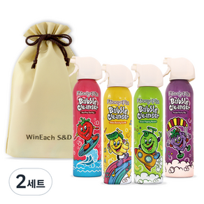 퍼니피아 키즈용 버블클렌저 200ml x 4종 + 파우치 선물세트, 2세트