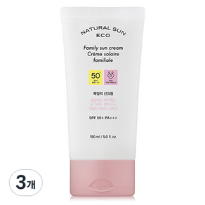 내추럴 선 에코 패밀리 선크림 SPF50+ PA+++, 150ml, 3개