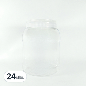 대광구 용기 3L + 캡 투명 페트병 세트, 24세트, 단품