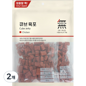 무마진 큐브 육포 강아지 간식 져키, 치킨맛, 800g, 2개