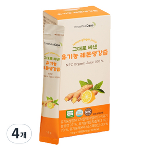 트리밀데이즈 그대로 짜낸 유기농 레몬생강즙 15p, 225g, 4개