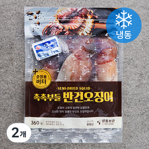 촉촉부들 반건오징어 2~3미 (냉동) + 버터후레시, 360g, 2개