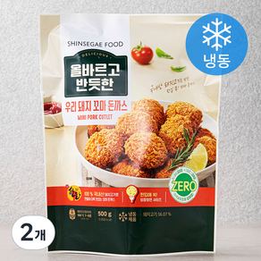 올바르고 반듯한 우리 돼지 꼬마 돈까스 (냉동), 500g, 2개