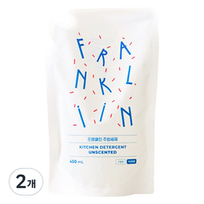 FRANKLIIN 유아용 주방세제 리필, 2개, 450ml