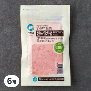 청정원 참나무 훈연 샌드위치햄, 200g, 6개