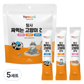 탐사 헤어볼 방지 짜먹는 고양이 간식 3가지맛 30p