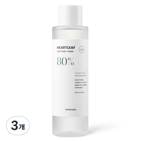 허브노트 어성초 80% 약산성 진정 토너, 200ml, 3개