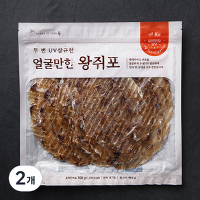 선홍수산식품 두번 UV 살균한 얼굴만한 왕쥐포, 300g, 2개