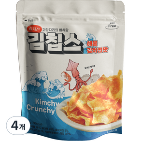 더다믐 김치부각 김칩스 해물김치전맛, 40g, 4개