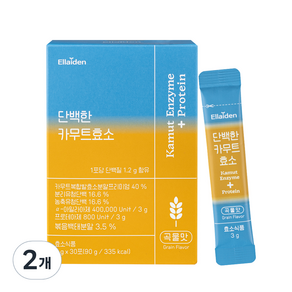 엘라이든 카무트 효소 분말 곡물맛 30p, 90g, 2개