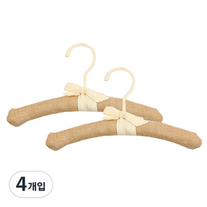 더플로우 빈티지 작은 린넨 리본 옷걸이 25cm, 혼합색상, 4개