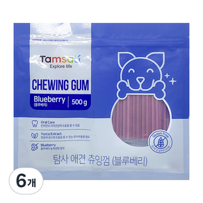 탐사 강아지 츄잉껌 500g, 블루베리맛, 6개