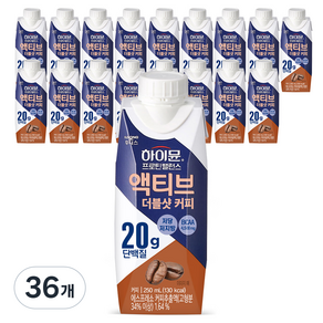 하이뮨 일동후디스 프로틴 밸런스 액티브 더블샷 커피, 250ml, 36개