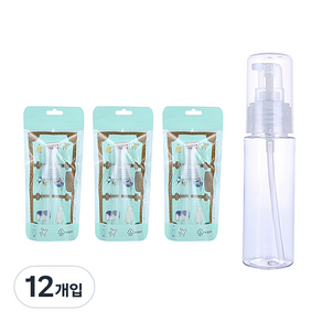 ABM 휴대용 심플 공병 펌핑 용기 50ml, 12개