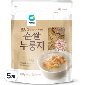 청정원 순쌀 누룽지, 500g, 5개