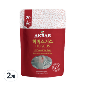 아크바 히비스커스 피라미드 티백, 1.5g, 20개입, 2개