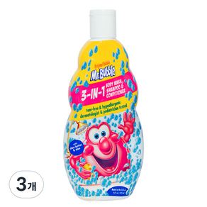 미스터버블 오리지널 3in1 올인원클렌저 딸기향, 473ml, 3개